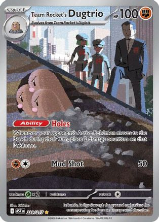 Team Rocket's Dugtrio - 239/217  - Illustration Rare - Holofoil