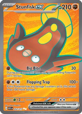 Stunfisk ex - 252/217  - Ultra Rare - Holofoil