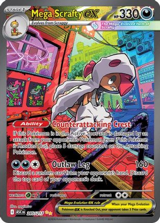 Mega Scrafty ex - 285/217 - Illustration rare spéciale - Holographique