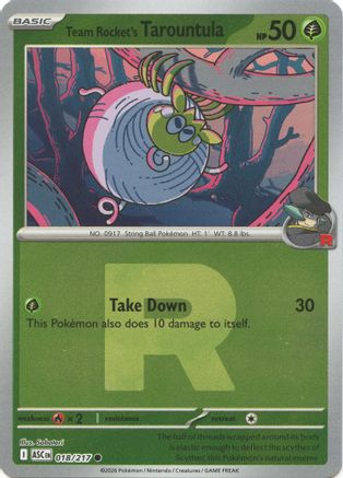 Team Rocket's Tarountula (Team Rocket) - 018 - Common - Reverse Holofoil
