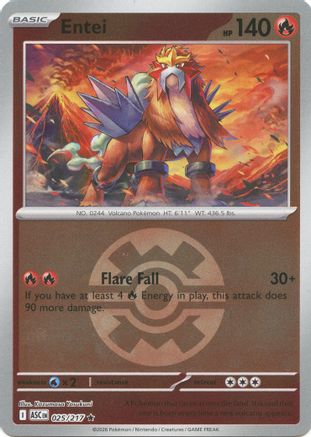 Entei (Quick Ball) - 025 - Rare - Reverse Holofoil