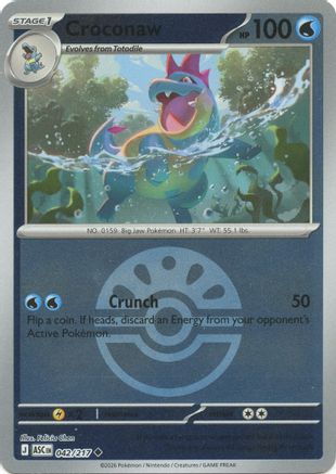 Croconaw (Copain Ball) - 042 - Peu commun - Holographique inversée