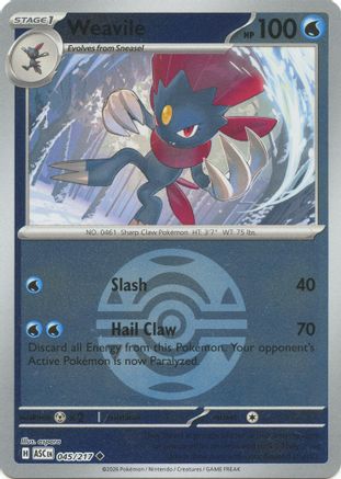 Weavile - 045/217 (Dusk Ball)  - Uncommon - Reverse Holofoil