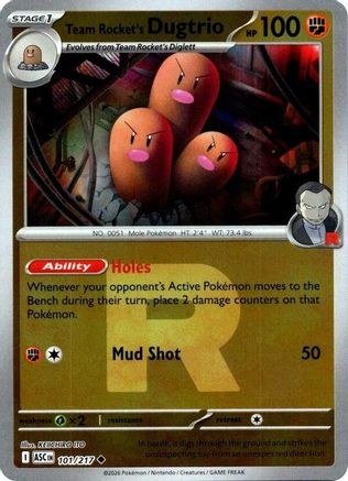 Triopikeur du Team Rocket - 101/217 (Team Rocket) - Peu commune - Holofoil inversé
