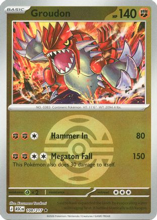 Groudon (Sombre Ball) - 108 - Rare - Holofoil inversé