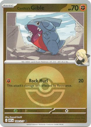 Cynthia's Gible (Poke Ball) - 109 - Common - Reverse Holofoil