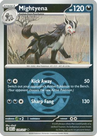 Mightyena - 129/217 (Sombre Ball) - Peu fréquente - Holographique inversée