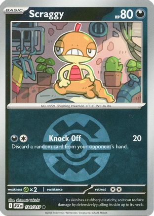 Scraggy (Quick Ball) - 134 - Common - Reverse Holofoil