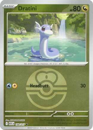 Dratini (Love Ball) - 150 - Common - Reverse Holofoil
