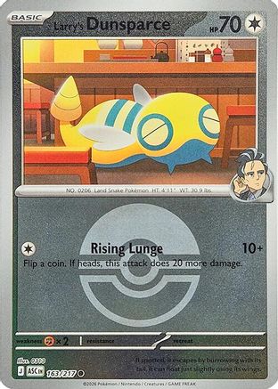 Dunsparce de Lary (Poke Ball) - 163 - Courant - Feuille inversée