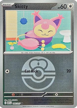 Skitty (Love Ball) - 165 - Common - Reverse Holofoil