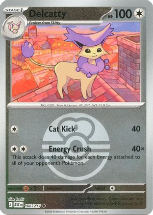 Delcatty (Love Ball) - 166 - Uncommon - Reverse Holofoil