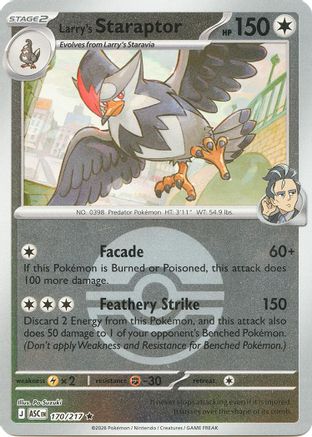 Staraptor de Larry - 170/217 (Poké Ball) - Rare - Holographique inversée