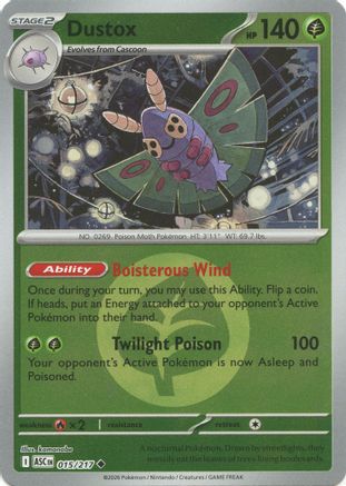 Dustox - 015/217 (Energy Symbol Pattern)  - Uncommon - Reverse Holofoil