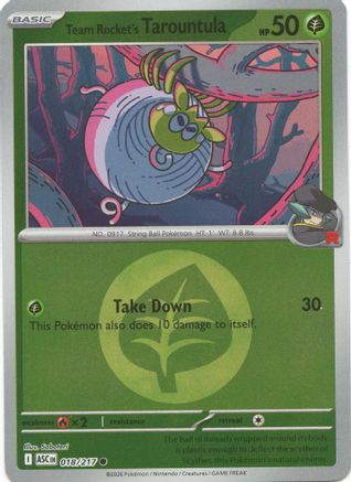 Team Rocket's Tarountula (Energy Symbol Pattern) - 018 - Common - Reverse Holofoil