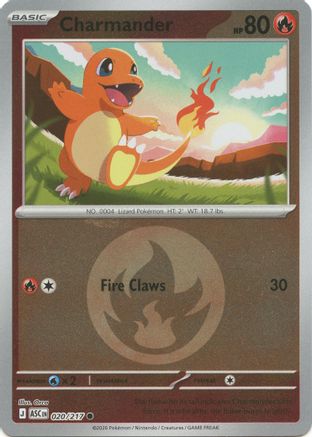 Salamèche (Motif symbole Énergie) - 020 - Commune - Holofoil inversée