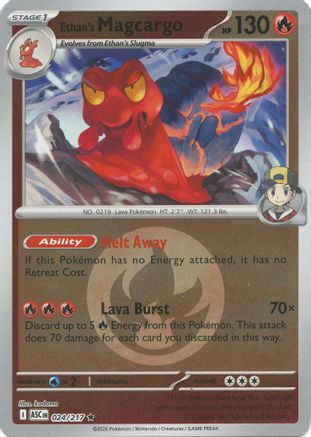 Magcargo d'Ethan - 024/217 (Motif Symbole Énergie) - Rare - Holofoil Inversé