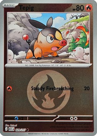 Tepig (Energy Symbol Pattern) - 029 - Common - Reverse Holofoil