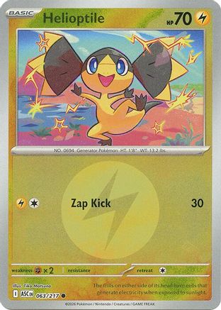 Helioptile (Energy Symbol Pattern) - 063 - Common - Reverse Holofoil
