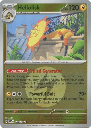 Heliolisk - 064/217 (Symbole Énergie à motifs) - Peu commune - Holofoil inversé
