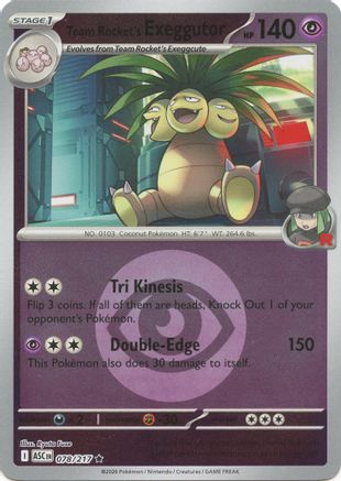 Team Rocket's exeggutor (Energy Symbol Pattern) - 078 - Rare - Reverse Holofoil