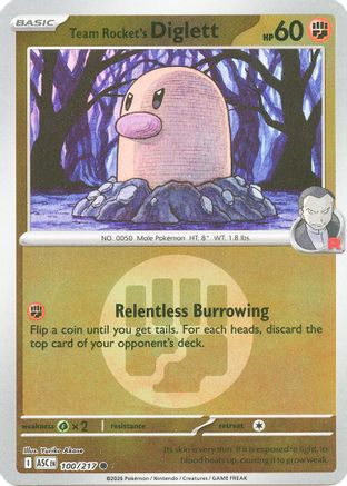 Team Rocket's Diglett (Energy Symbol Pattern) - 100 - Common - Reverse Holofoil