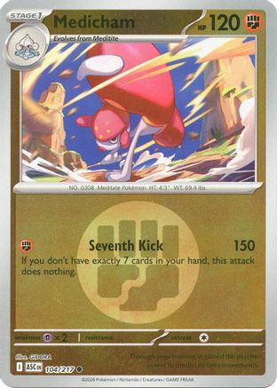 Medicham - 104/217 (Energy Symbol Pattern)  - Common - Reverse Holofoil