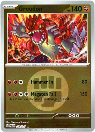 Groudon (Energy Symbol Pattern) - 108 - Rare - Reverse Holofoil