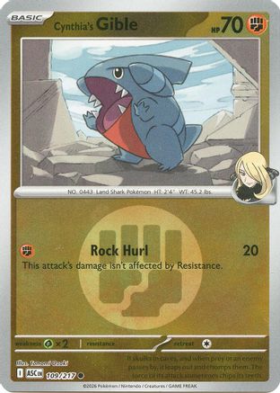 Cynthia's Gible (Energy Symbol Pattern) - 109 - Common - Reverse Holofoil