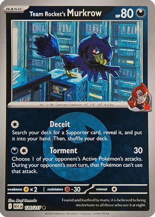 Team Rocket's Murkrow (Energy Symbol Pattern) - 126 - Common - Reverse Holofoil