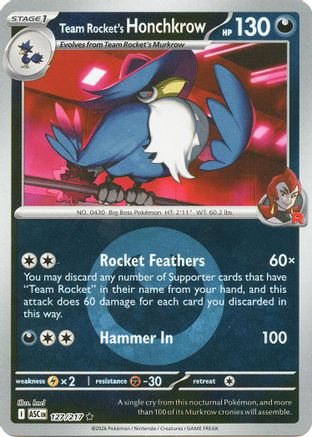 Corboss de la Team Rocket (Motif Symbole Énergie) - 127 - Rare - Holofoil Inversé