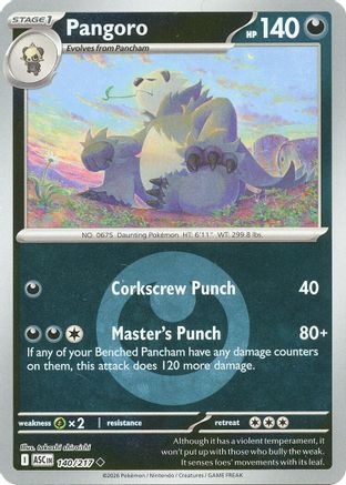 Pangoro (Energy Symbol Pattern) - 140 - Uncommon - Reverse Holofoil