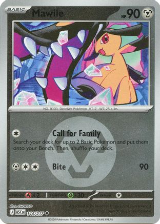 Mawile - 144/217 (Energy Symbol Pattern)  - Uncommon - Reverse Holofoil