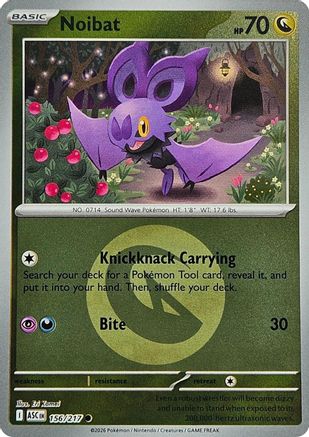 Noibat (Energy Symbol Pattern) - 156 - Common - Reverse Holofoil