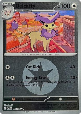 Delcatty (Energy Symbol Pattern) - 166 - Uncommon - Reverse Holofoil