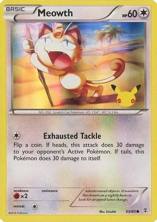 Meowth - 53/83 (20th Anniversary)  - Promo - Holofoil