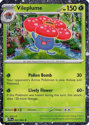 Vileplume (Cosmos Holo) - 003 - Rare - Holofoil