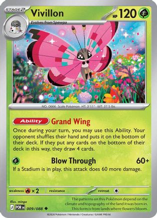 Vivillon - 009 - Uncommon - Reverse Holofoil