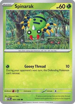 Spinarak - 001 - Common - Reverse Holofoil