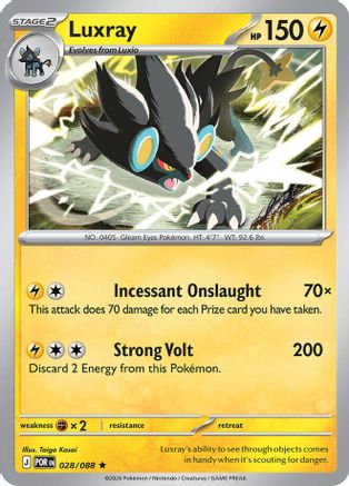 Luxray - 028 - Rare - Holofoil inversé
