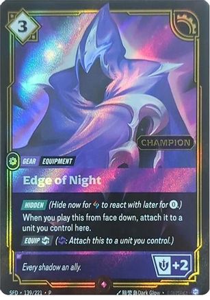 Edge of Night (Champion) (139/221) - Riftbound Organized Play Promotional Cards Foil