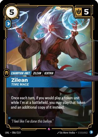 Zilean - Mage du Temps (086/219) - Déchaîné Brillant