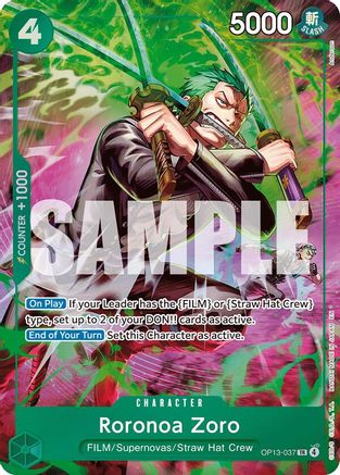 Roronoa Zoro (OP13-037) (OP13-037) - Rare Trésor