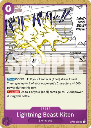 Lightning Beast Kitten (OP15-076)  -  Uncommon
