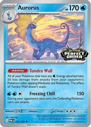 Aurorus (estampillé ordre parfait) - 024 - Rare - Holofoil