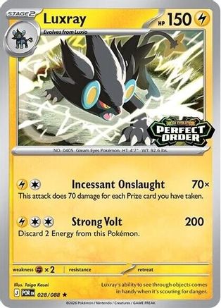 Luxray (Perfect Order Stamped) - 028 - Rare - Holofoil