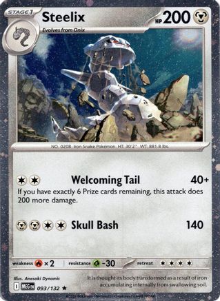 Steelix - 093/132 (Cosmos Holo)  - Rare - Holofoil