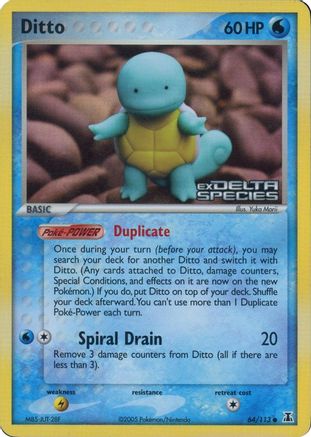 Ditto - 64/113 (Squirtle) (Delta Species Stamped)  - Common - Reverse Holofoil