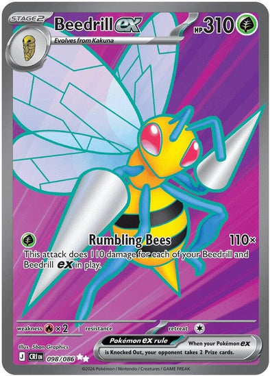 Beedrill ex - 098/086  - Ultra Rare - Holofoil