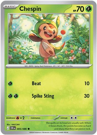 Chespin - 005/086  - Common - Reverse Holofoil